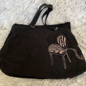 Victoria Secret Black/Pink Chair Overnight Tote Bag